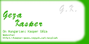 geza kasper business card