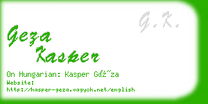 geza kasper business card